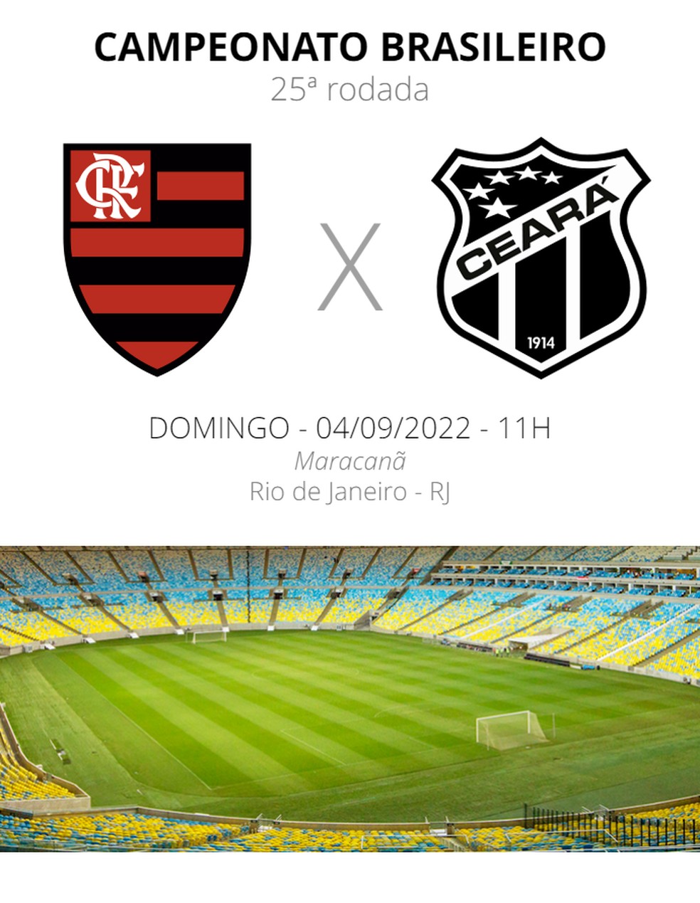 Ficha t�cnica Flamengo  x Cear� � Foto: ge