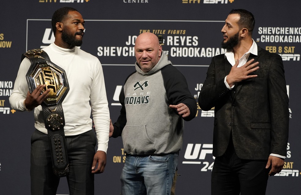 Jon Jones não considera a invencibilidade de Dominick Reyes algo relevante para o UFC 247 — Foto: Jeff Bottari/Getty Images