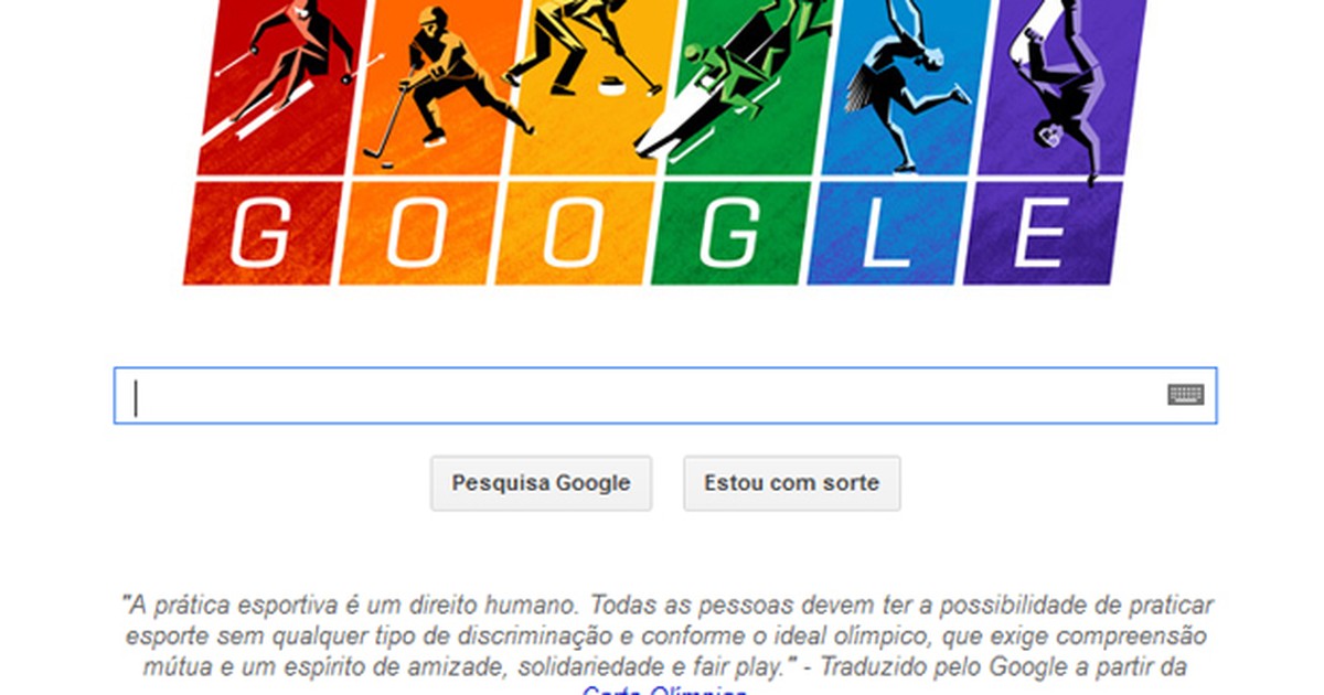 Google lança doodle em homenagem a aberturas dos Jogos Olímpicos