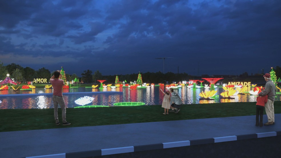 Projeto da decoração do Parque do Ibirapuera — Foto: Reprodução/TV Globo