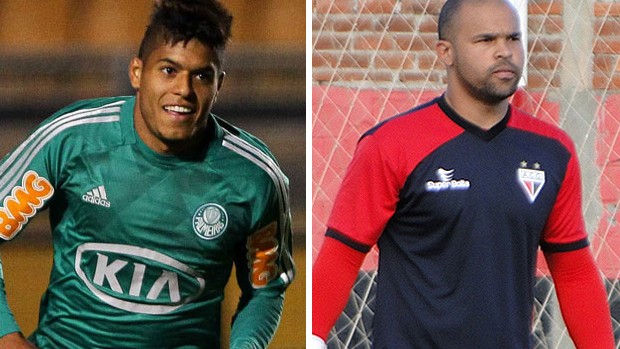 montagem Palmeiras x Atlético-GO, Leandro e Márcio (Foto: Editoria de arte / Globoesporte.com)