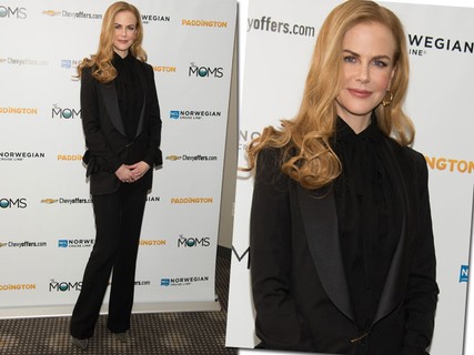 Nicole Kidman prefere os clássicos, mas acrescentou um toque atual e bem feminino com a camisa de laço no colarinho