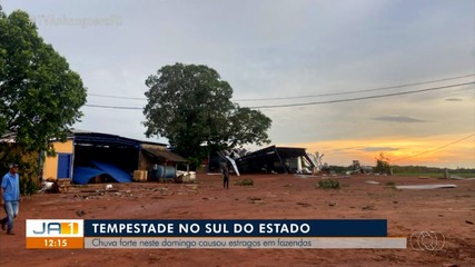 Chuva forte causa estragos em fazendas no sul do Estado