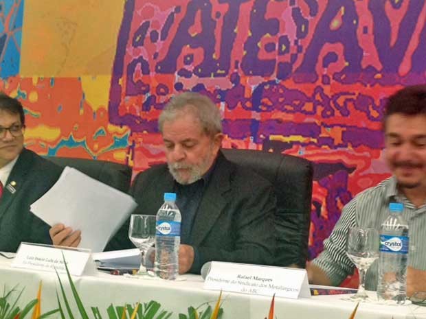 Lula participa de simpósio do Sindicato dos Metalúrgicos do ABC (Foto: Roney Domingos / G1)
