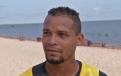 Robinho, atacante do São Francisco (Foto: TV Tapajós/Reprodução)