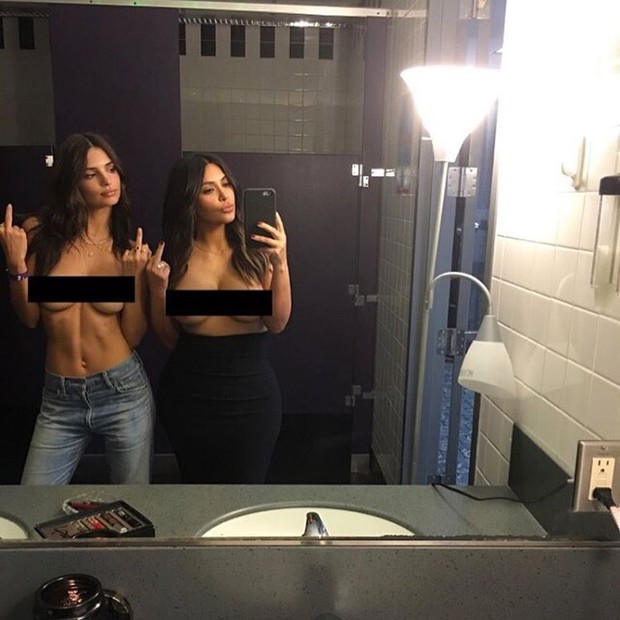 Emily Ratajkowski e Kim Kardashian (Foto: Instagram/Reprodução)