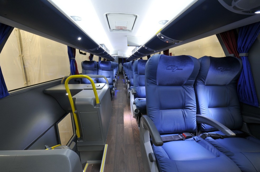 Poltronas do corredor estarão bloqueadas para venda e uso a partir desse sábado (16) — Foto: Asatur Turismo/Divulgação