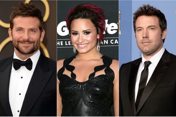 Bradley Cooper, Demi Lovato e Ben Affleck são algumas das celebridades que conseguiram superar seus vícios (Foto: Getty Images)