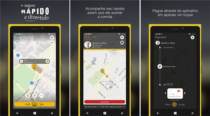 Easy Taxi é um aplicativo com o qual usuário pode chamar e pagar uma corrida com 