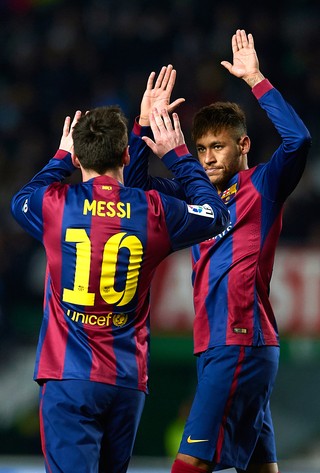 Neymar e Messi Elche x Barcelona (Foto: Manuel Queimadelos / Getty Images)