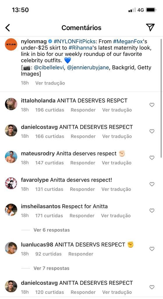Fãs da Anitta pedem respeito  (Foto: Reprodução/Instagram )