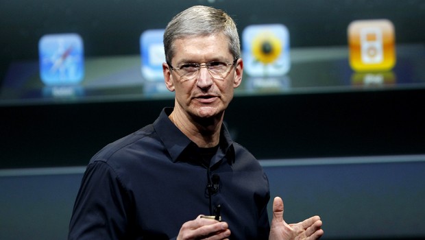 O CEO da Apple Tim Cook durante apresentação dos produtos da empresa  (Foto: Robert Galbraith/Reuters)