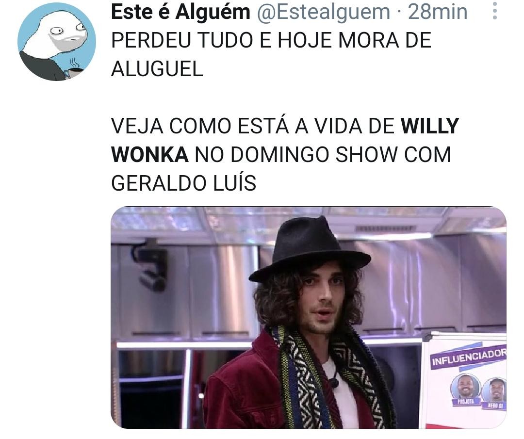 Look de Fiuk é comparado com Willy Wonka (Foto: Reprodução/Twitter)