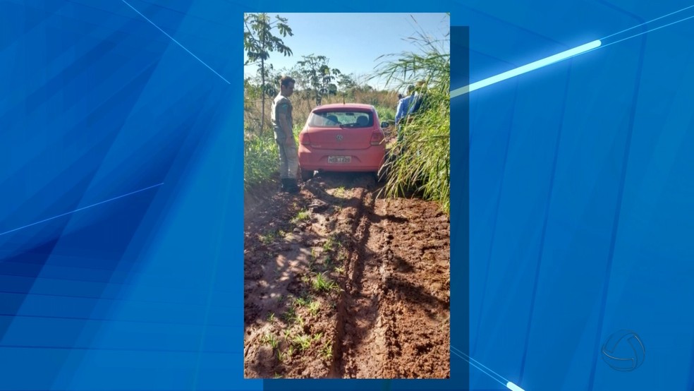 Carro da empresária foi encontrado em um assentamento de Sidrolândia — Foto: Reprodução/TV Morena