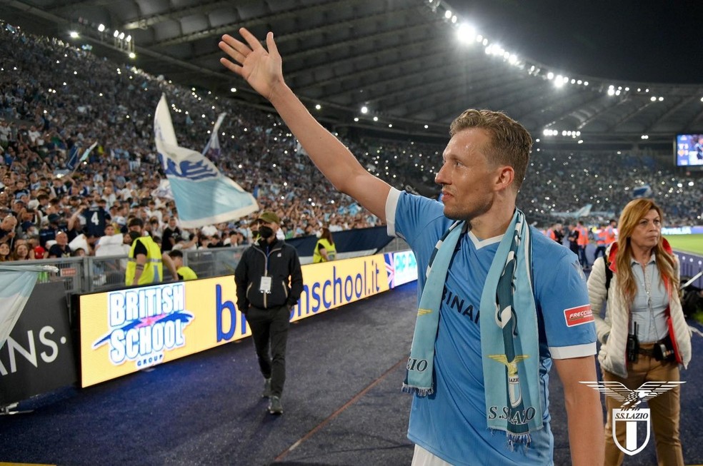 Lucas Leiva se despede da Lazio — Foto: Divulgação/Lazio