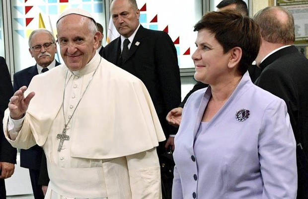 Papa Francisco durante Jornada Mundial da Juventude, na Polônia (Foto:  EFE/Maciej Kulczynski )