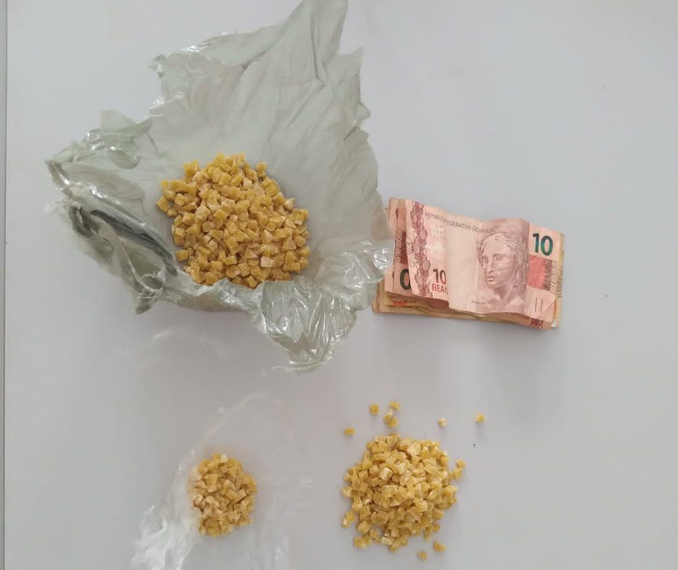 Suspeita foi presa em flagrante com a droga que estava em mochila — Foto: Divulgação/Polícia Civil