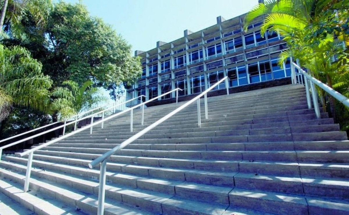 Cobertura do Teatro Braz Cubas começa a ser restaurada em Santos, SP