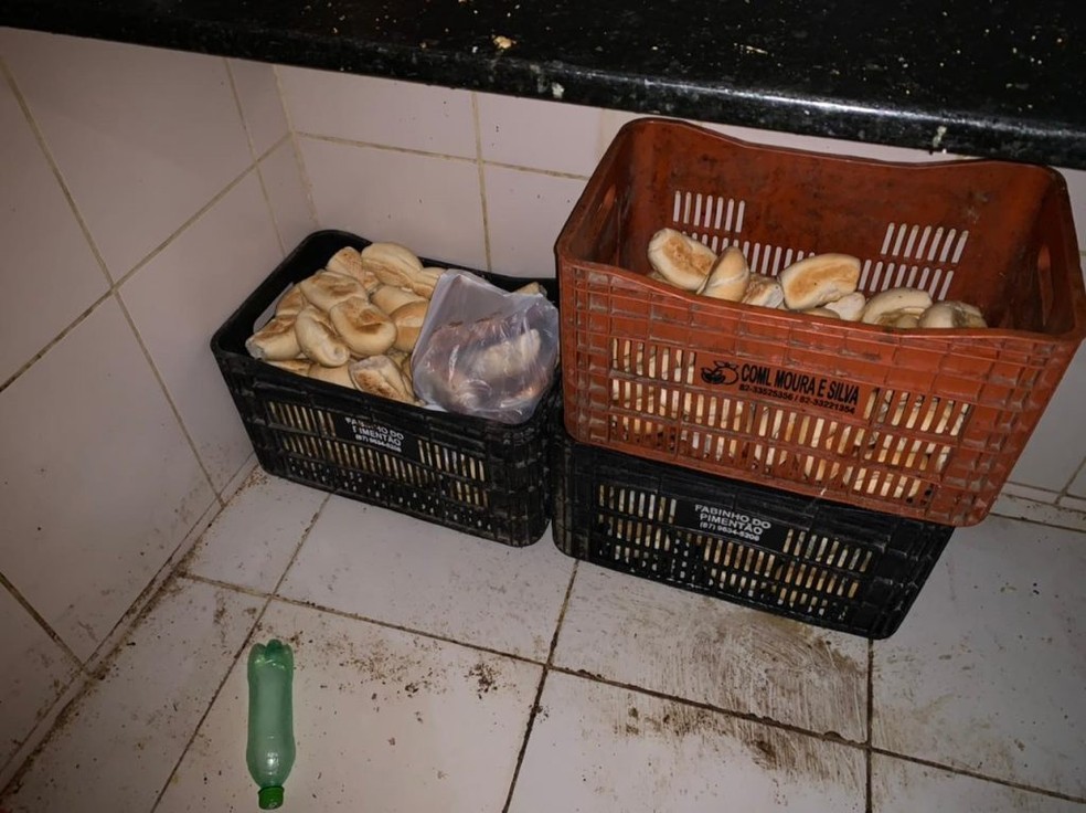 Fiscalização encontra local insalubre e alimentos fora da validade em panificação de Maceió — Foto: Vigilância Sanitária