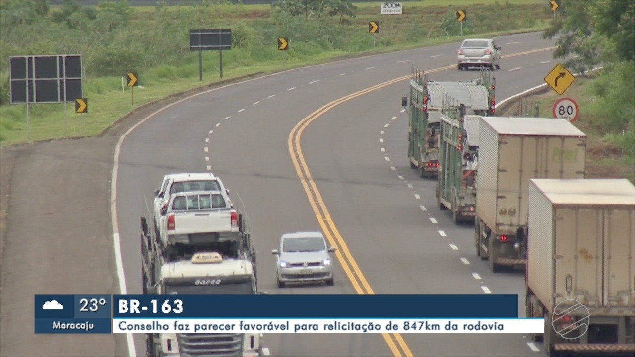 Conselho faz parecer favorável para relicitação de 847km da BR-163, em MS