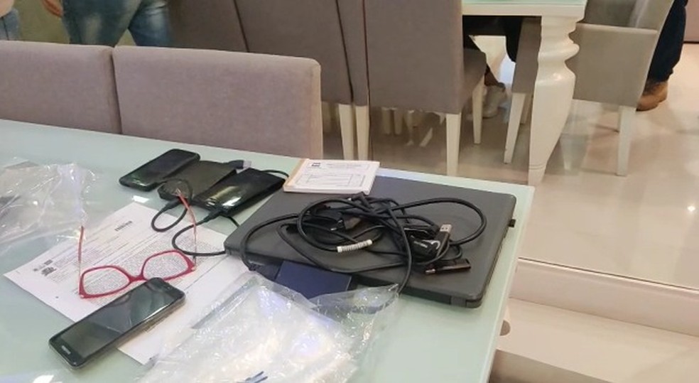 Aparelhos apreendidos — Foto: SSP/SE