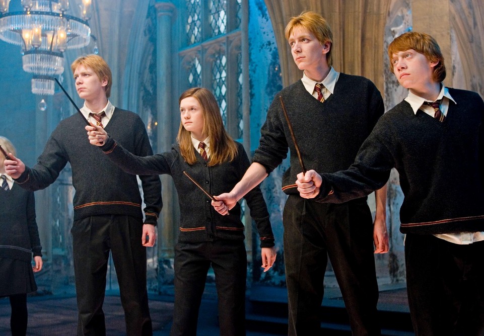 Algusn dos irmãos Weasley em cena da franquia Harry Potter (Foto: Reprodução)