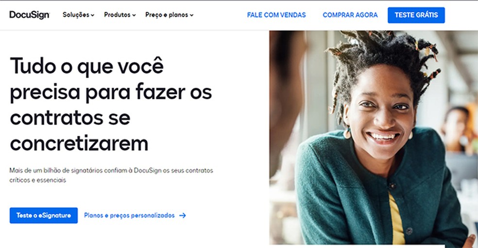 DocuSign permite realizar teste gratuito por 30 dias  — Foto: Reprodução/Flávia Fernandes 