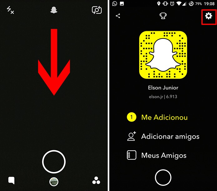 Snapchat pode ter histórico de dispositivos verificados nas configurações (Foto: Reprodução/Elson de Souza)