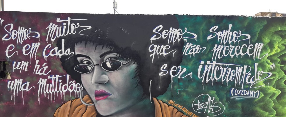 Mural do movimento negro criado em Natal — Foto: Cedida