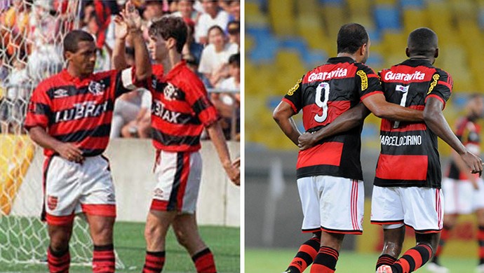 montagem Romário e Sávio, Alexsandro e Cirino, Flamengo (Foto: GloboEsporte.com)