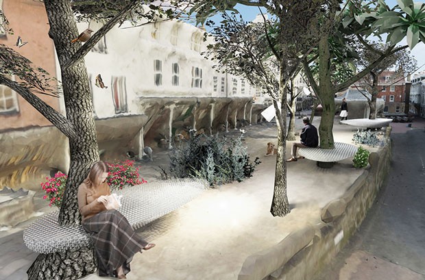 Israelense sugere acoplar peças 3D a árvores e pedras para redefinir design urbano (Foto: Divulgação)