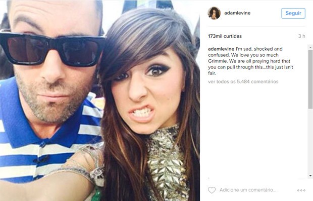 Adam Levine foi técnico de Christina no The Voice (Foto: Reprodução/Instagram)