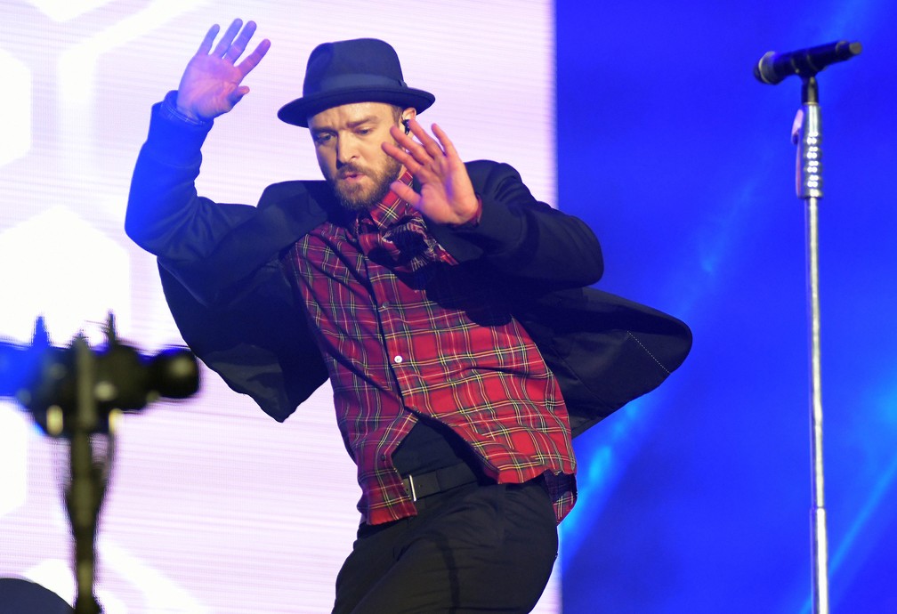 Justin Timberlake canta e dança durante seu show no Palco Mundo, o último do terceiro dia do Rock in Rio 2017 (Foto: Alexandre Durão/G1)