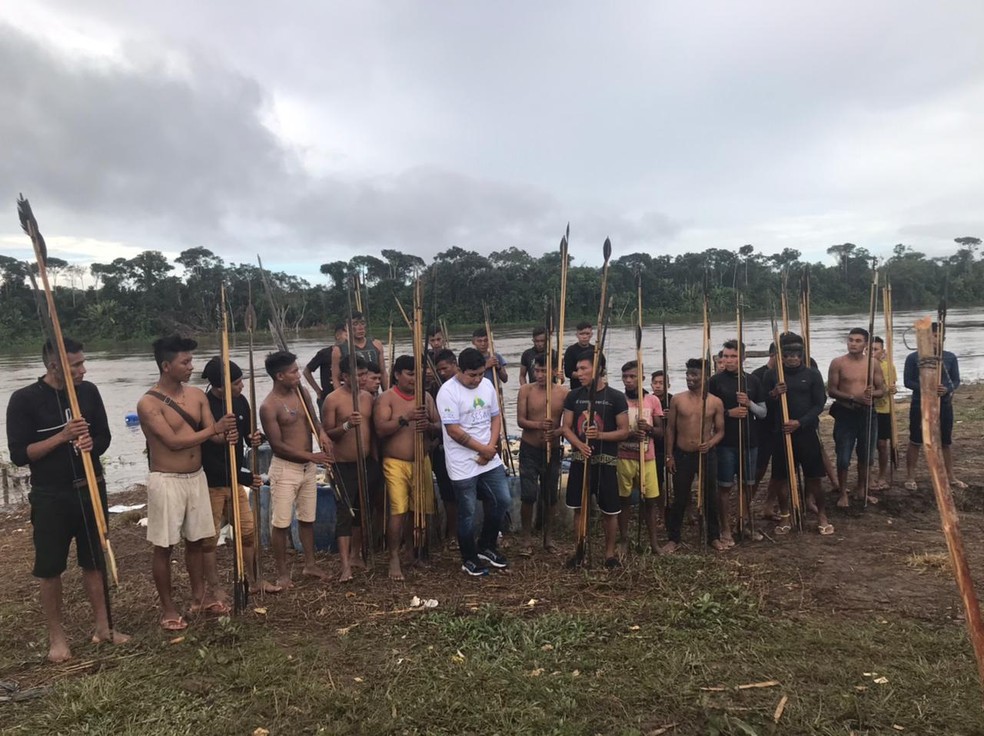 Indígenas da Comunidade Palimiú, na Terra Indígena Yanomami — Foto: Condisi-YY/Divulgação 