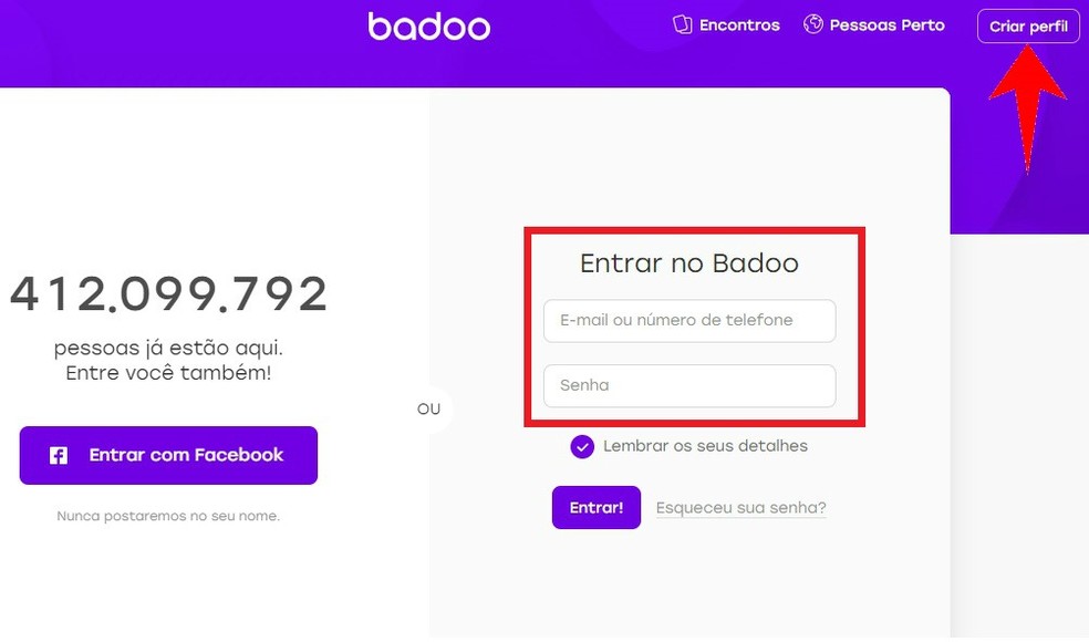 Badoo Como Usar O App De Relacionamento No Pc E No Celular Redes Sociais Techtudo Logo será exibida uma janela de para que você log com sua conta no facebook, digite seu email ou telefone e a sua senha e clique em. como usar o app de relacionamento no pc