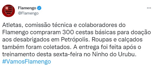 Tweet Flamengo (Foto: Reprodução / Twitter)