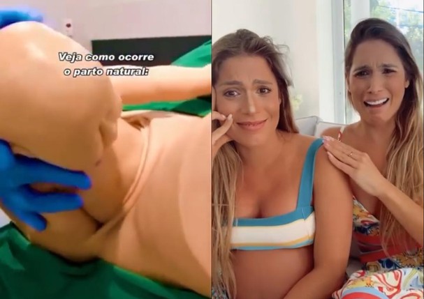 Bia e Branca Feres reagem a vídeo que simula um parto natural (Foto: Reprodução/Instagram)