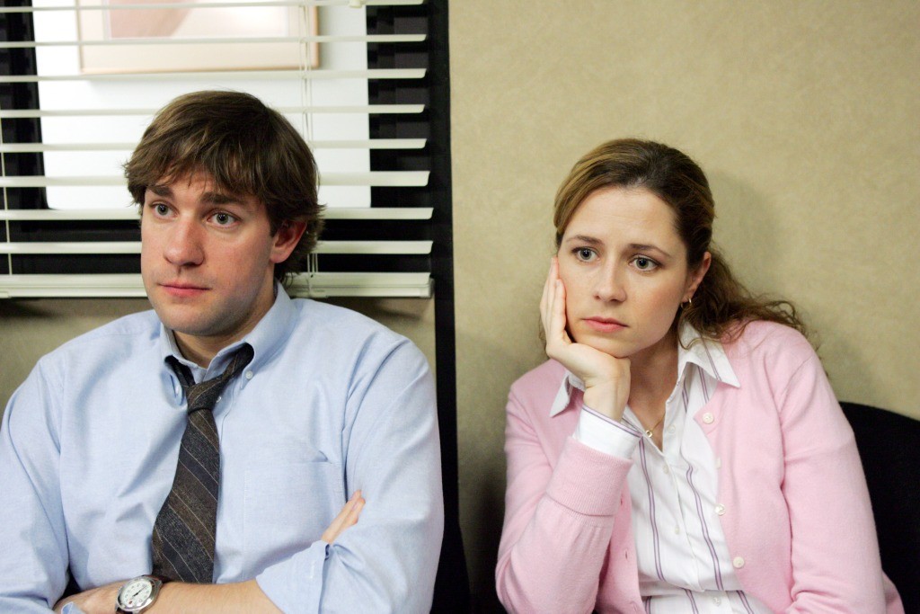 John Krasinski e Jenna Fischer como Jim e Pam na série The Office (Foto: Divulgação)