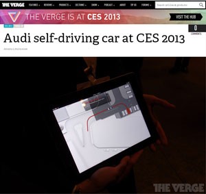 Site 'The Verge' mostra como é feito o acompanhamento do trajeto do veículo usando um app para smartphone ou tablet (Foto: Reprodução)