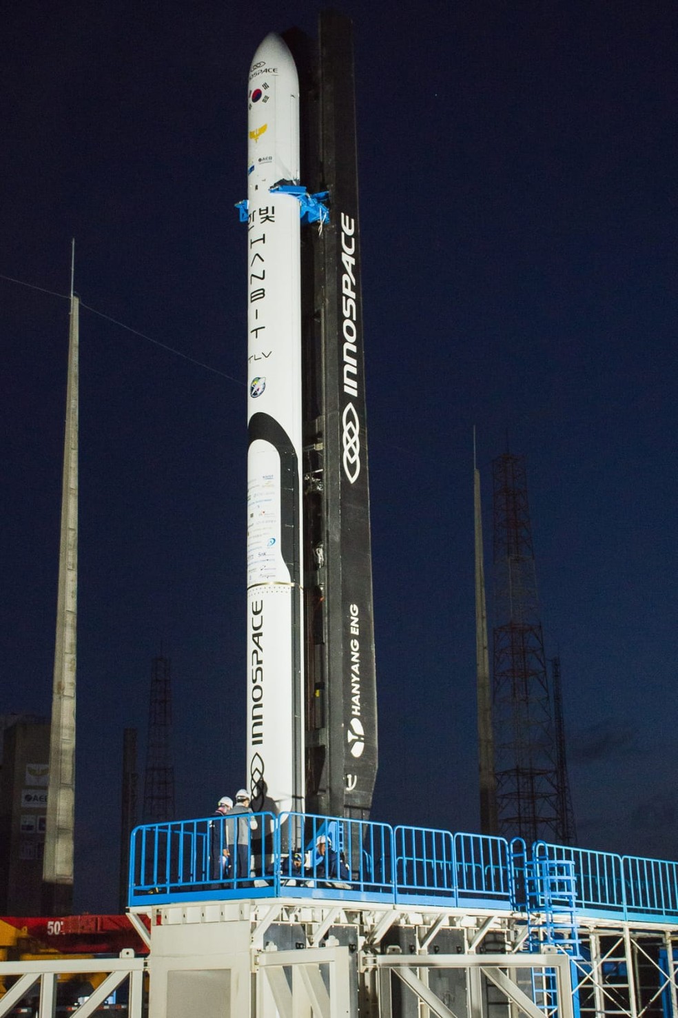 O foguete sul-coreano HANBIT-TLV que será lançado do Centro de Lançamento de Alcântara (CLA) no Maranhão — Foto: Divulgação/FAB