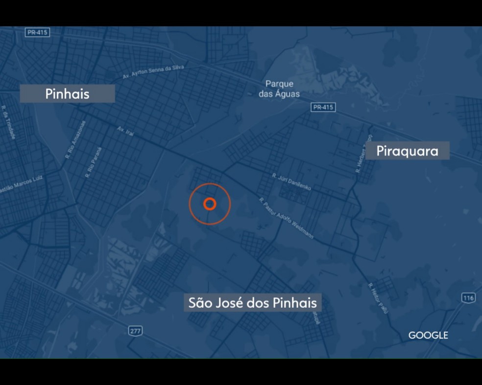 Caso aconteceu em Piraquara, quase no limite com São José dos Pinhais — Foto: Reprodução/RPC