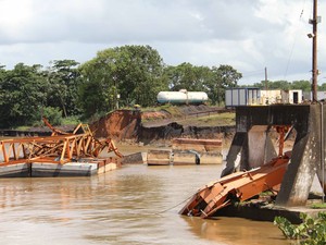 Área do porto em Santana, onde houve o desabamento (Foto: Agência Amapá de Notícias)