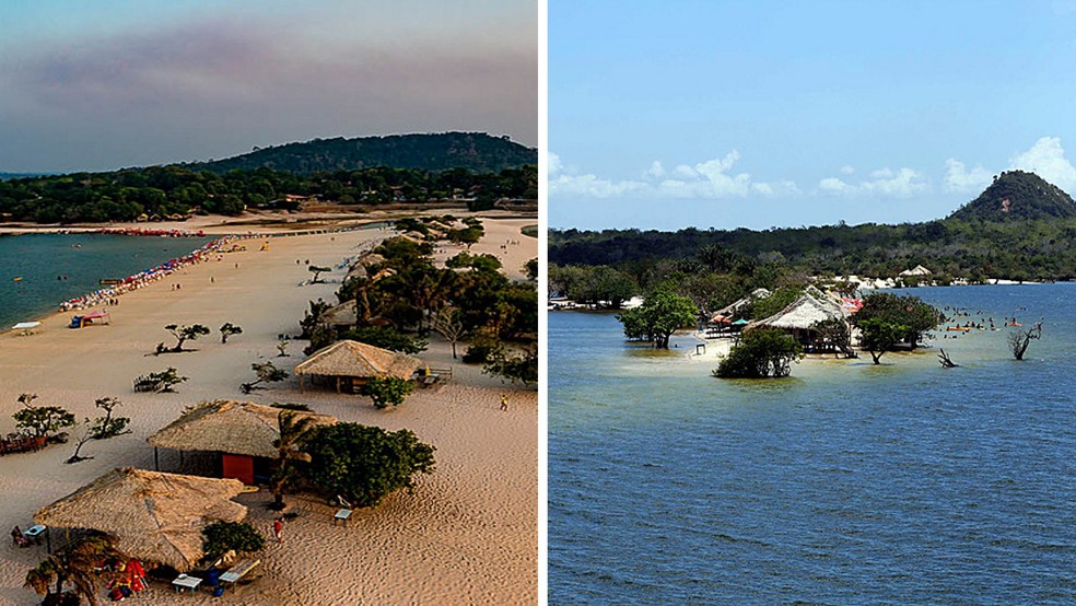 Ilha do Amor, na seca e na cheia — Foto: Secretaria de Turismo do Pará
