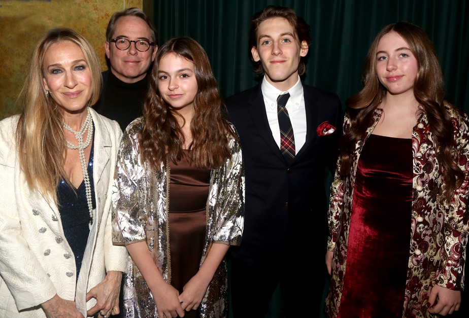 Sarah Jessica Parker, Matthew Broderick e os filhos do casal, James e as gêmeas Tabitha e Marion