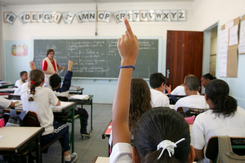 Foto de arquivo mostra estudantes em aula na Escola Municipal de Ensino Fundamental Garcia D'Ávila, no bairro da Casa Verde, zona norte da capital paulista — Foto: Ed Viggiani/Estadão Conteúdo