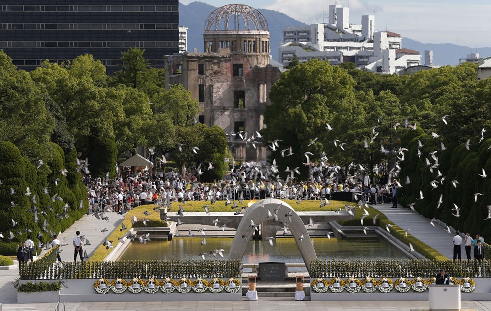 Cidade de Hiroshima, no Japão, onde acontece a cúpula do G7 deste ano — Foto: Itsuo Inouye/AP