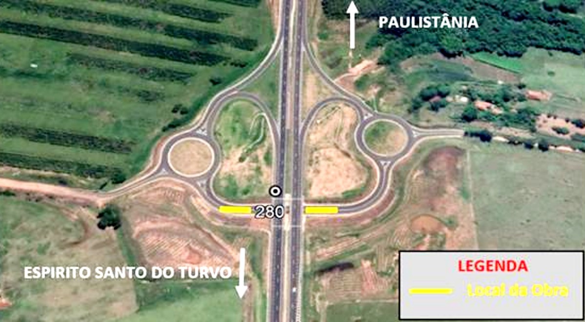 Trevo na SP-225 terá interdições para obras no início da semana em Paulistânia