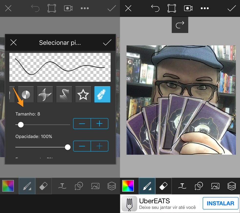 Como desenhar na foto pelo PicsArt para Android e iPhone (Foto: Reprodução/Felipe Vinha)