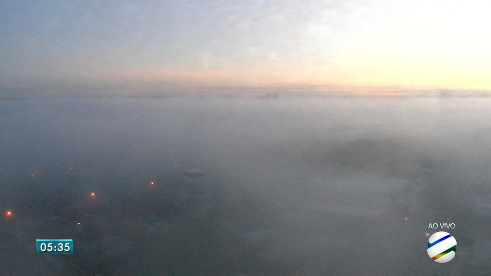 Nevoeiro atinge várias cidades de MS e é sinal de tempo bom, diz meteorologista (Foto: TV Morena/Reprodução)