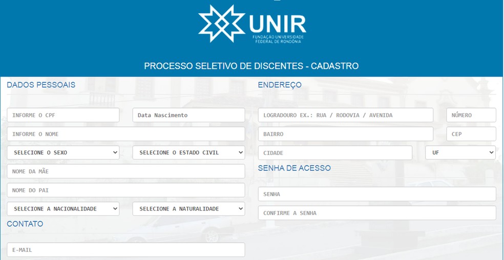Tutorial de matrículas no site da Unir — Foto: Reprodução